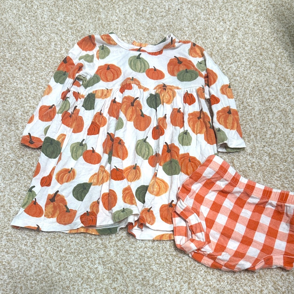 Angel Dear Orange and Green Pumpkin Outfit 6-12